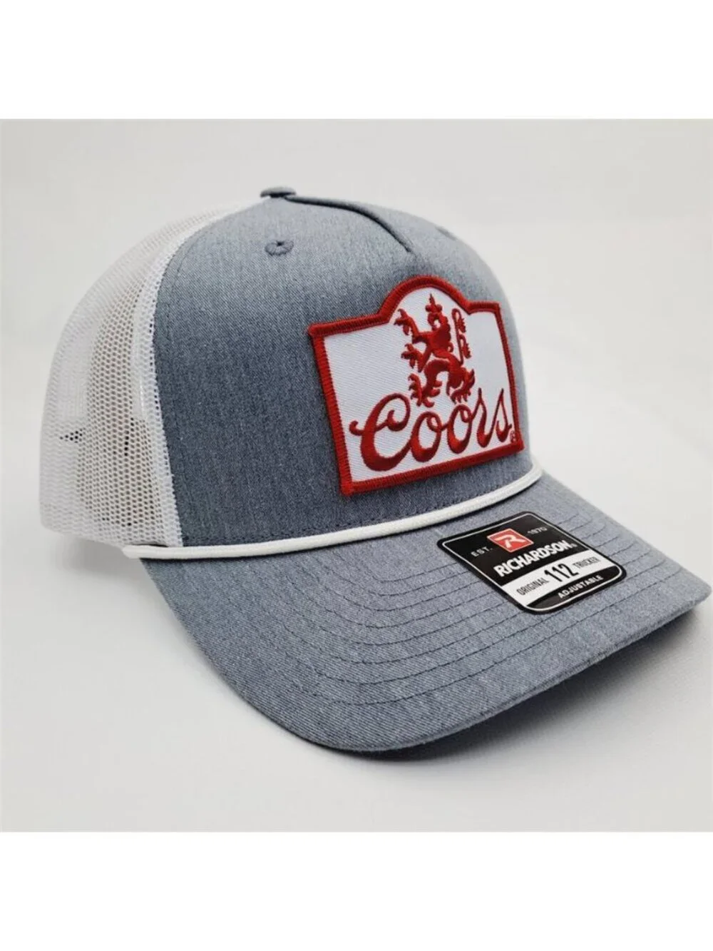 Retro Coors Trucker Hat Beer Brewery Patch Heather Gray Richardson 112 80s Party - Picture 4 of 5